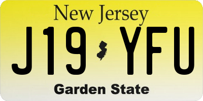 NJ license plate J19YFU