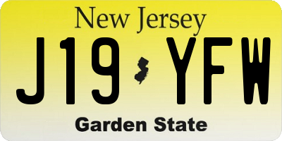 NJ license plate J19YFW