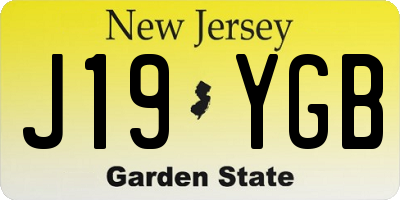 NJ license plate J19YGB