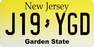 NJ license plate J19YGD