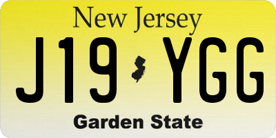 NJ license plate J19YGG