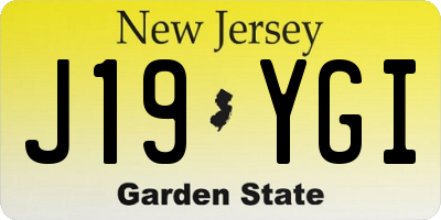 NJ license plate J19YGI