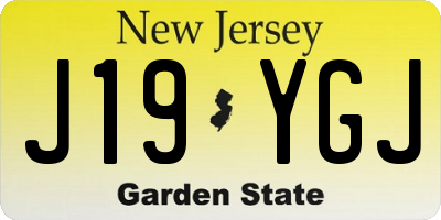 NJ license plate J19YGJ