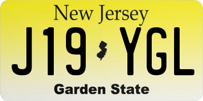 NJ license plate J19YGL