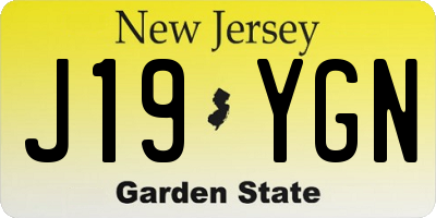 NJ license plate J19YGN
