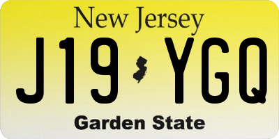 NJ license plate J19YGQ