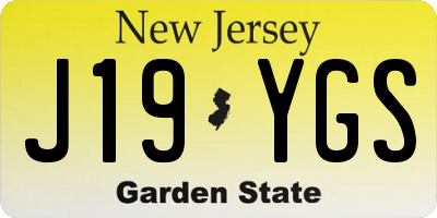NJ license plate J19YGS