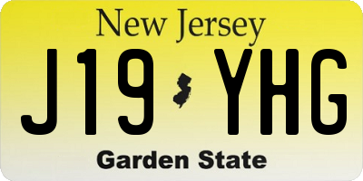 NJ license plate J19YHG