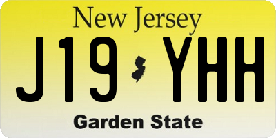 NJ license plate J19YHH