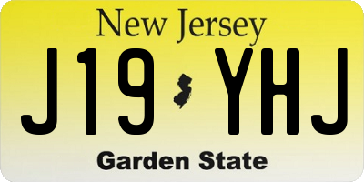 NJ license plate J19YHJ