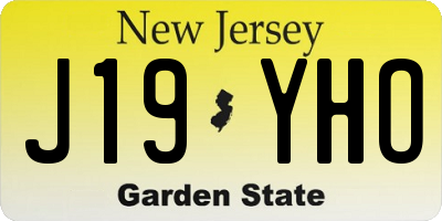 NJ license plate J19YHO