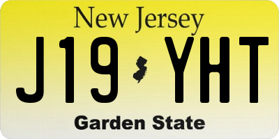 NJ license plate J19YHT