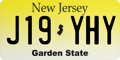 NJ license plate J19YHY