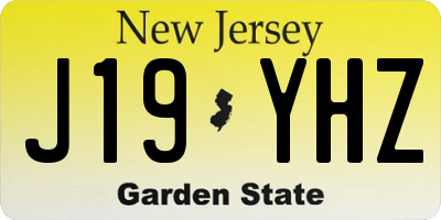 NJ license plate J19YHZ