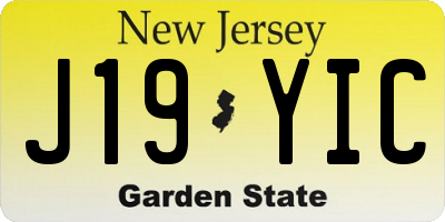 NJ license plate J19YIC