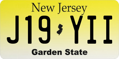 NJ license plate J19YII