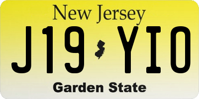 NJ license plate J19YIO