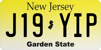 NJ license plate J19YIP