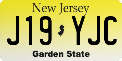 NJ license plate J19YJC