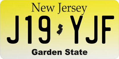 NJ license plate J19YJF