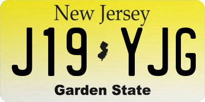 NJ license plate J19YJG