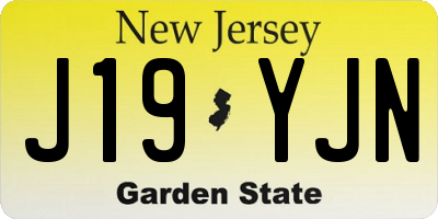 NJ license plate J19YJN