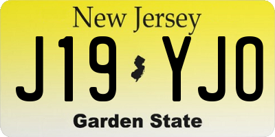 NJ license plate J19YJO