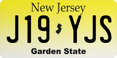 NJ license plate J19YJS