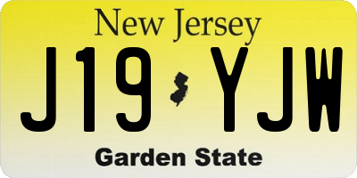 NJ license plate J19YJW