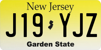 NJ license plate J19YJZ