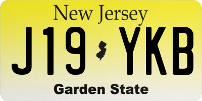 NJ license plate J19YKB
