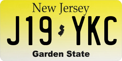 NJ license plate J19YKC