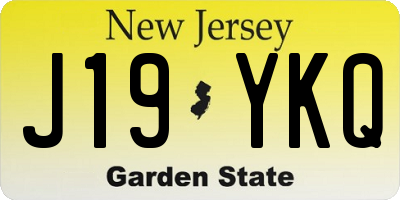 NJ license plate J19YKQ