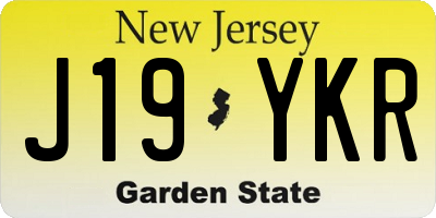 NJ license plate J19YKR