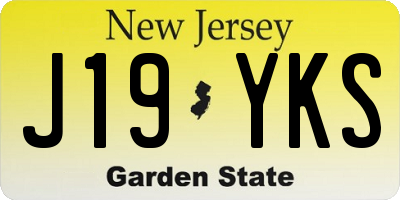 NJ license plate J19YKS