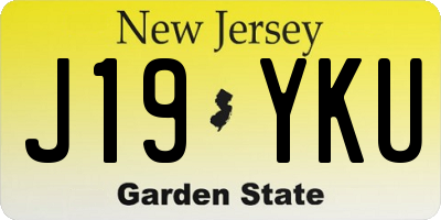 NJ license plate J19YKU