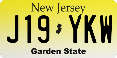 NJ license plate J19YKW