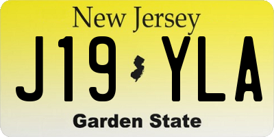 NJ license plate J19YLA
