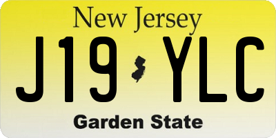 NJ license plate J19YLC