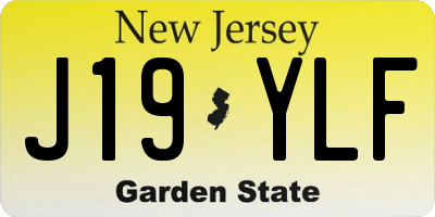 NJ license plate J19YLF