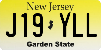 NJ license plate J19YLL