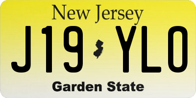 NJ license plate J19YLO