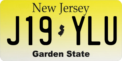 NJ license plate J19YLU