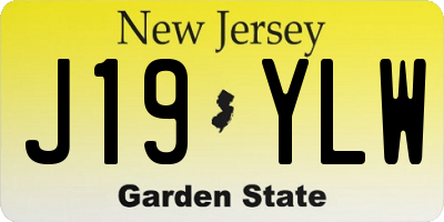 NJ license plate J19YLW