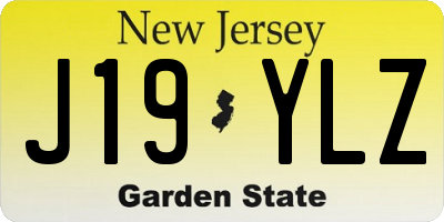 NJ license plate J19YLZ