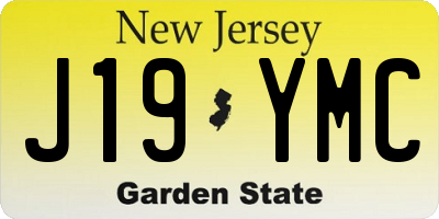 NJ license plate J19YMC