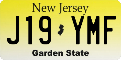 NJ license plate J19YMF