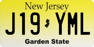NJ license plate J19YML