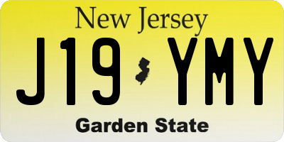NJ license plate J19YMY