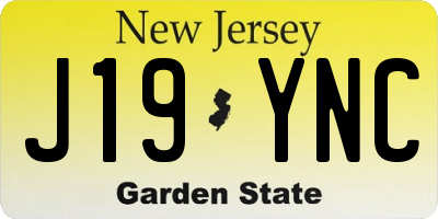 NJ license plate J19YNC